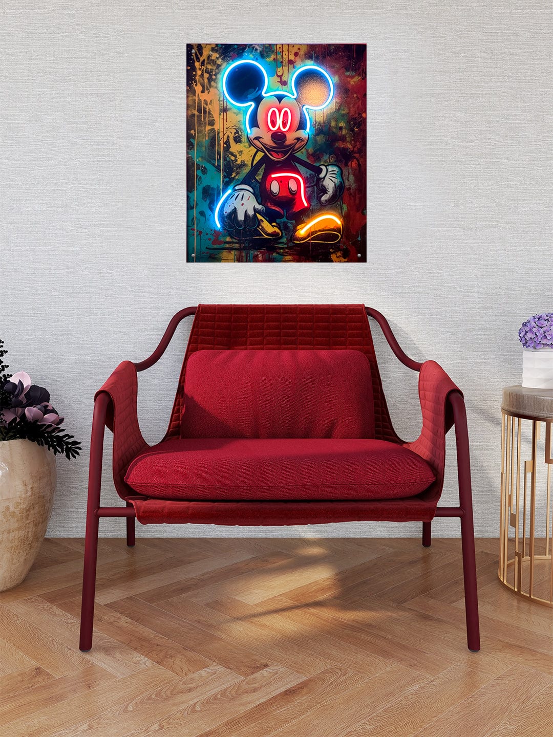 "Psycho Mickey" Acrylic LED Wall Art (20" x 23")