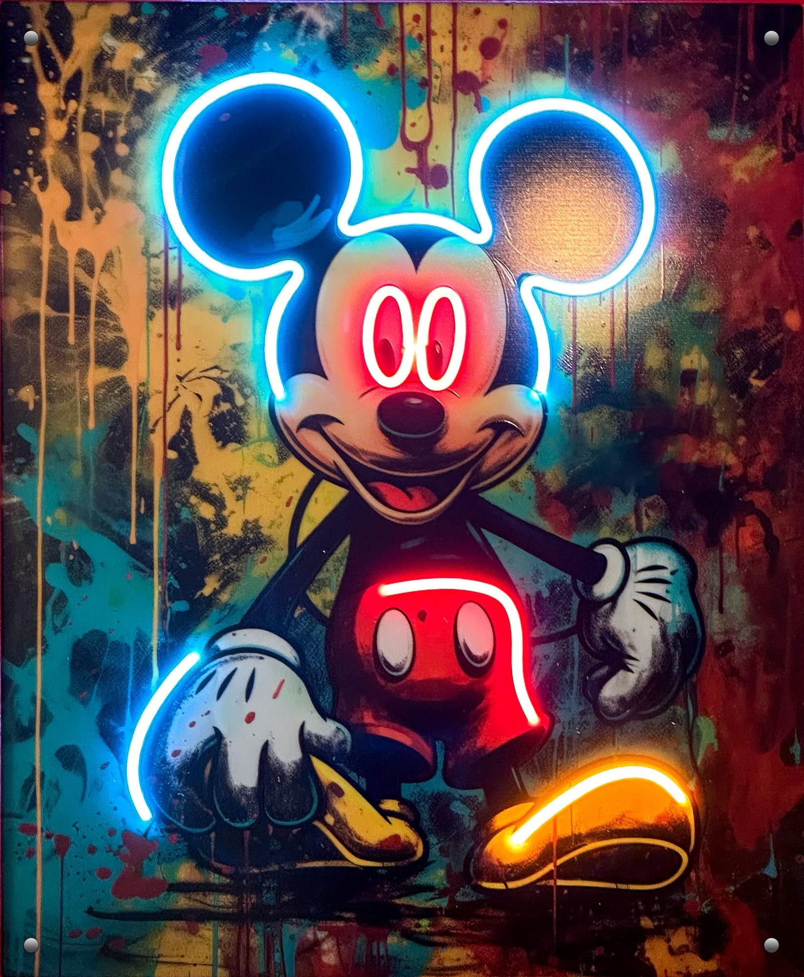"Psycho Mickey" Acrylic LED Wall Art (16"x 20")